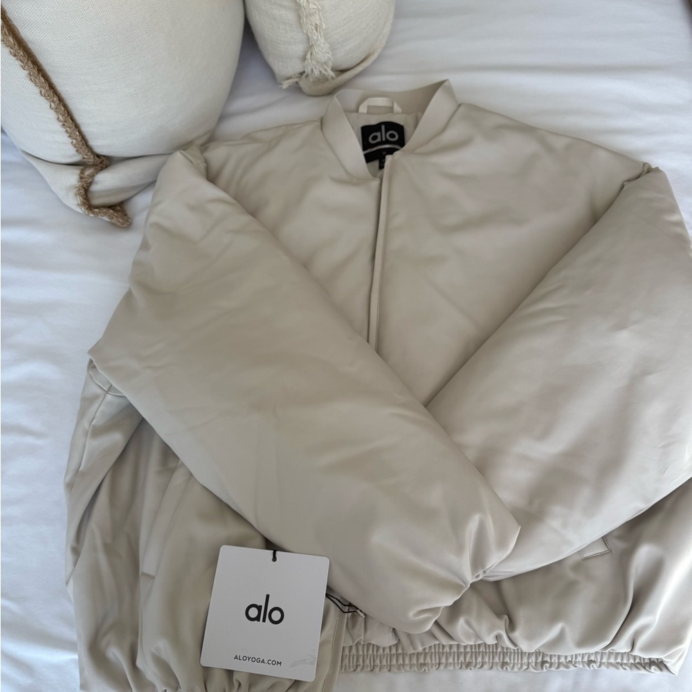 Alo Cream Bomber Jacket